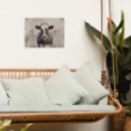 Koe - Portret - Dieren - Modern tuinposter los doek klein -sfeer7