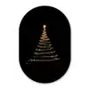 Magisch - Kerstboom - Lichtspiralen - Zwart Wandcirkel Ovaal Forex klein -3d