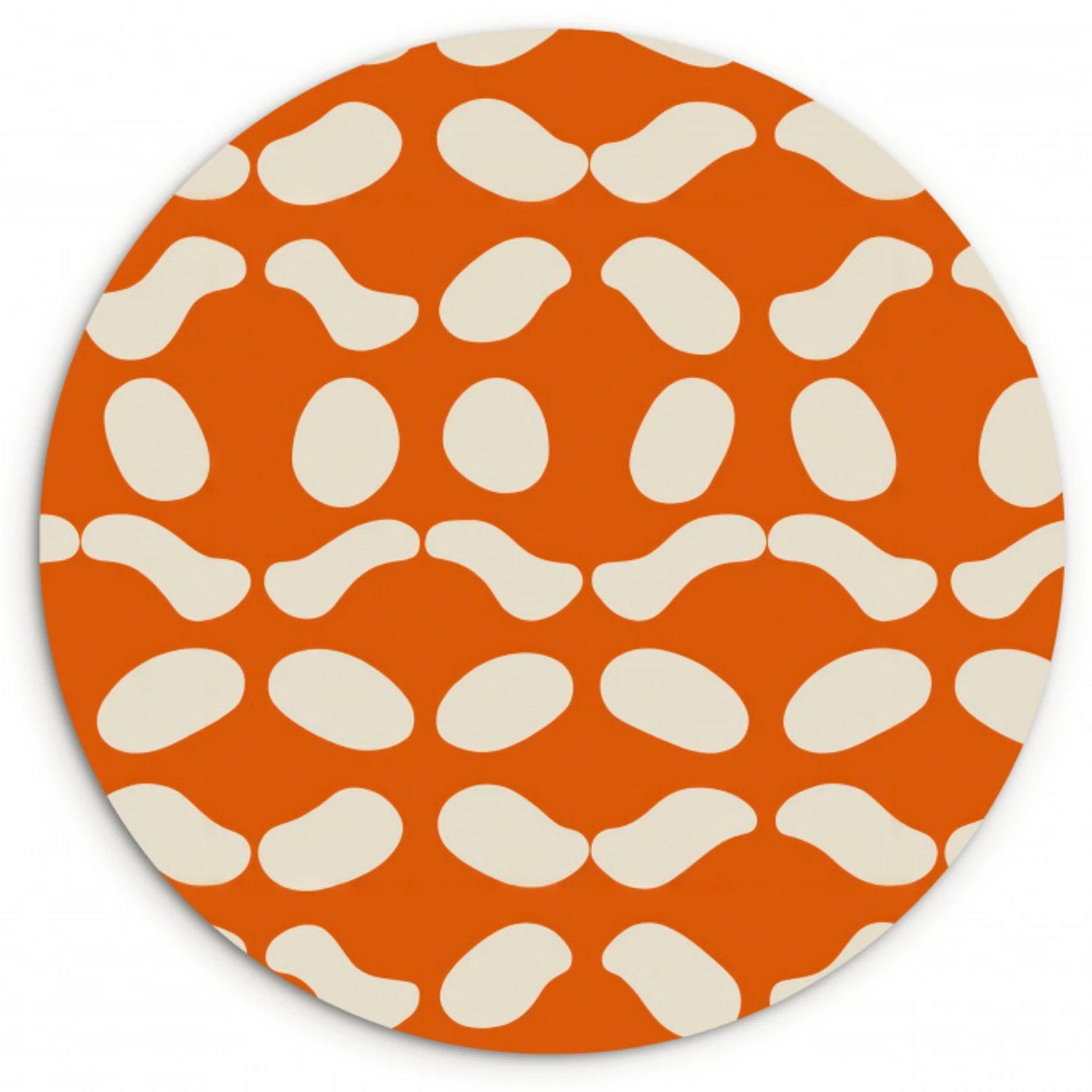 Oranje - Organische vormen - Wit Wandcirkel kunststof plaat 5mm dik klein 188 -3d