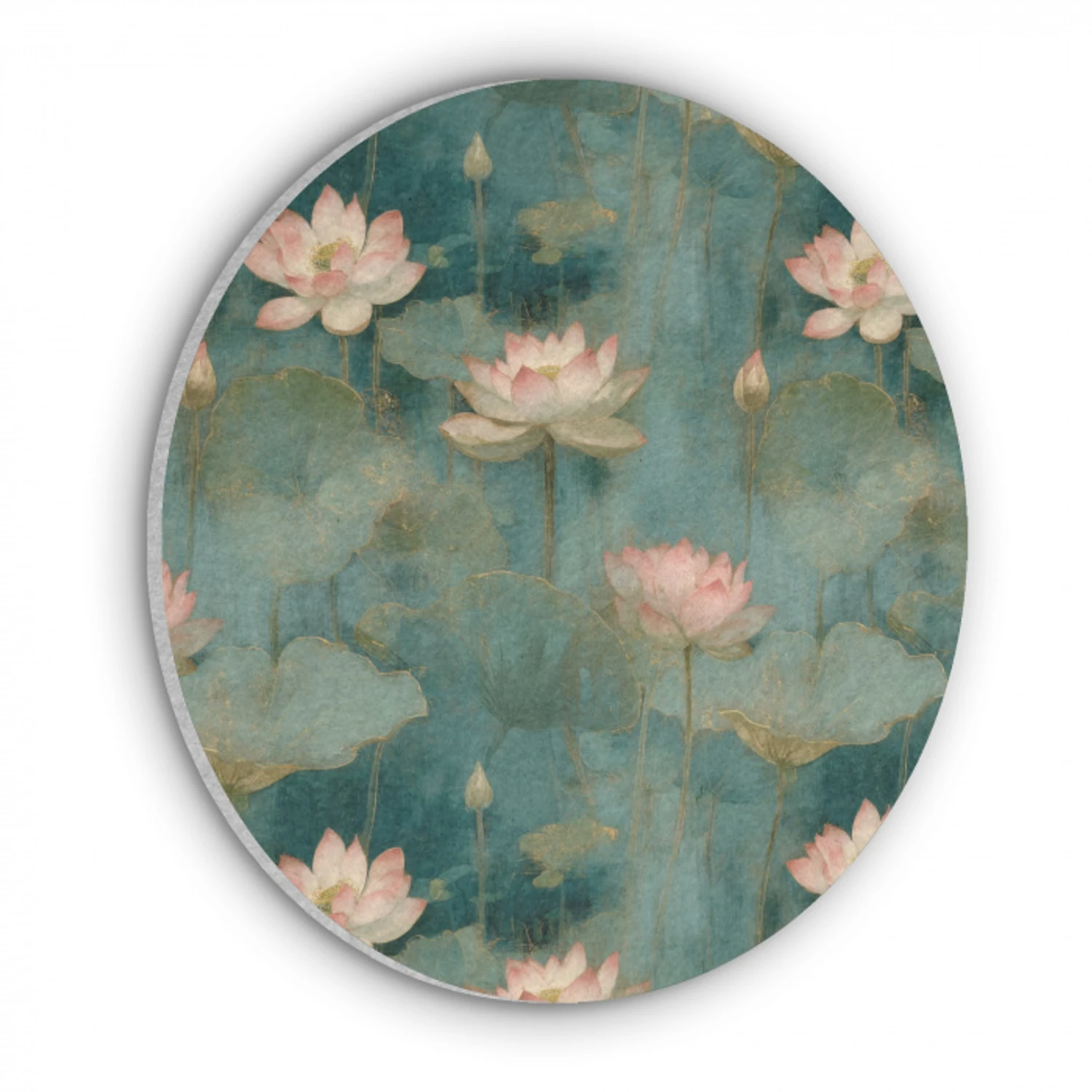 Botanisch - Bloemen - Roze Akoestische PET Vilt - Rond klein 838 -3d