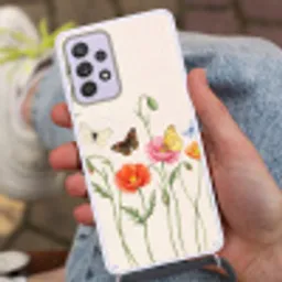 Vlinders - Klaprozen - Illustratie - Kleurrijk Hoesje Samsung Galaxy A52 5G met koord klein -sfeer3