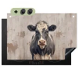 Koe - Portret - Dieren - Modern Inductie beschemer met haakjes klein -3d