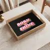 Quote - Regenboog - Roze - Zwart Dienblad Rechthoek middel -sfeer1