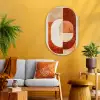 Illustratie - Abstract - Vormen - Rood Wandcirkel Ovaal Glas middel -sfeer4