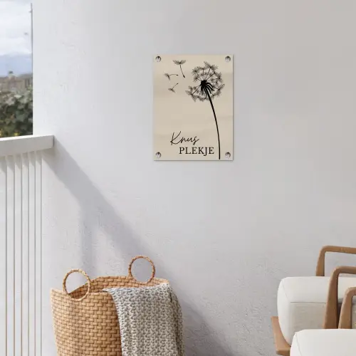 Knus Plekje met Paardenbloem tuinposter los doek klein -sfeer8