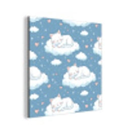 Kitten - Wolken - Blauw aluminium wit klein 46 -3d
