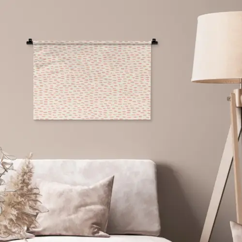 Rondjes - Patroon - Roze Wandkleed katoen klein 269 -sfeer4