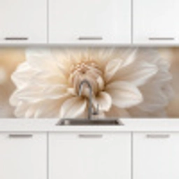 Bloem - Dahlia - Wit keuken achterwand 2 middel -3d