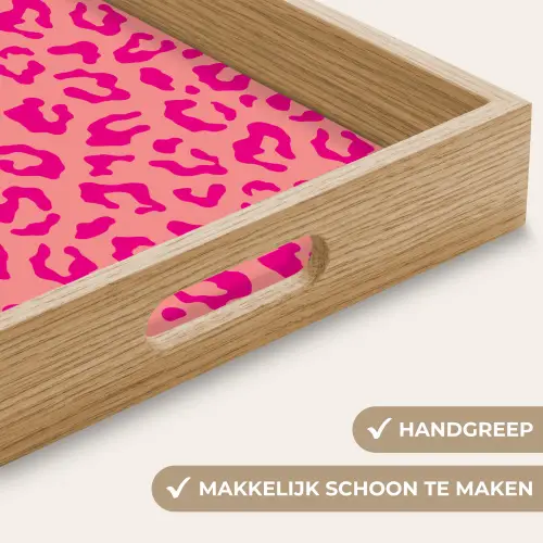 Panterprint - Roze - Dierenprint - Minimalistisch Dienblad Rechthoek middel -USP_HandgreepNL