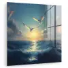Meeuwen - Zee - Wolken -Blauw plexiglas 5mm klein -zzzproduct_nieuw