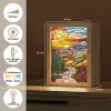 Mozaïek - Zon - Landschap - Dorp Light Box met kabel (Tafellamp) klein -USP_NL