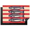 Sardines - Rood en beige strepen Inductie beschermer vinyl 3mm klein -3d