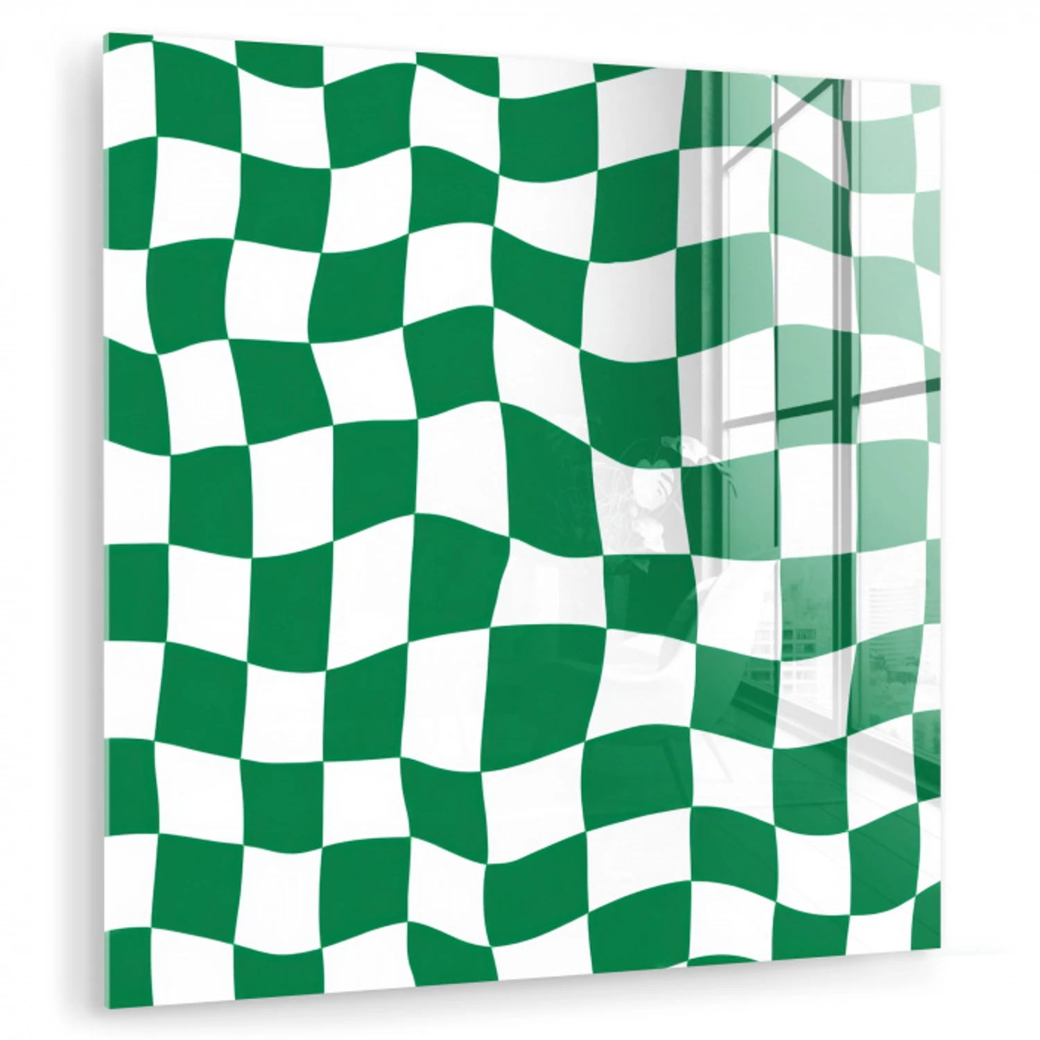 Schaakbord - Golvend - Groen plexiglas 5mm klein 11 -zzzproduct_nieuw