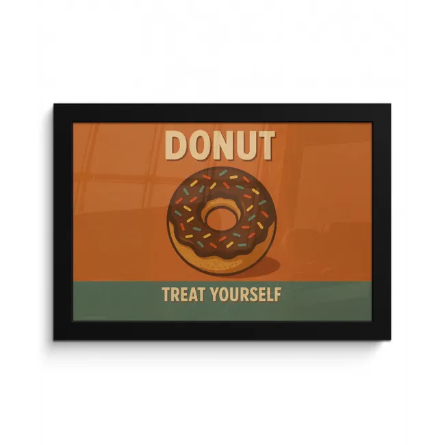 Donut - Spikkels - Kleurrijk - Quote fotolijst zwart zonder passe partout klein -3d