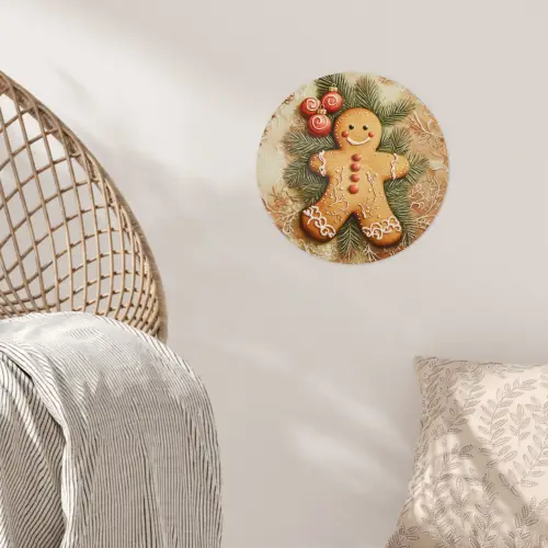 Kerstmis - Koekje - Poppetje - Speculaas Wandcirkel behangsticker klein -sfeer4