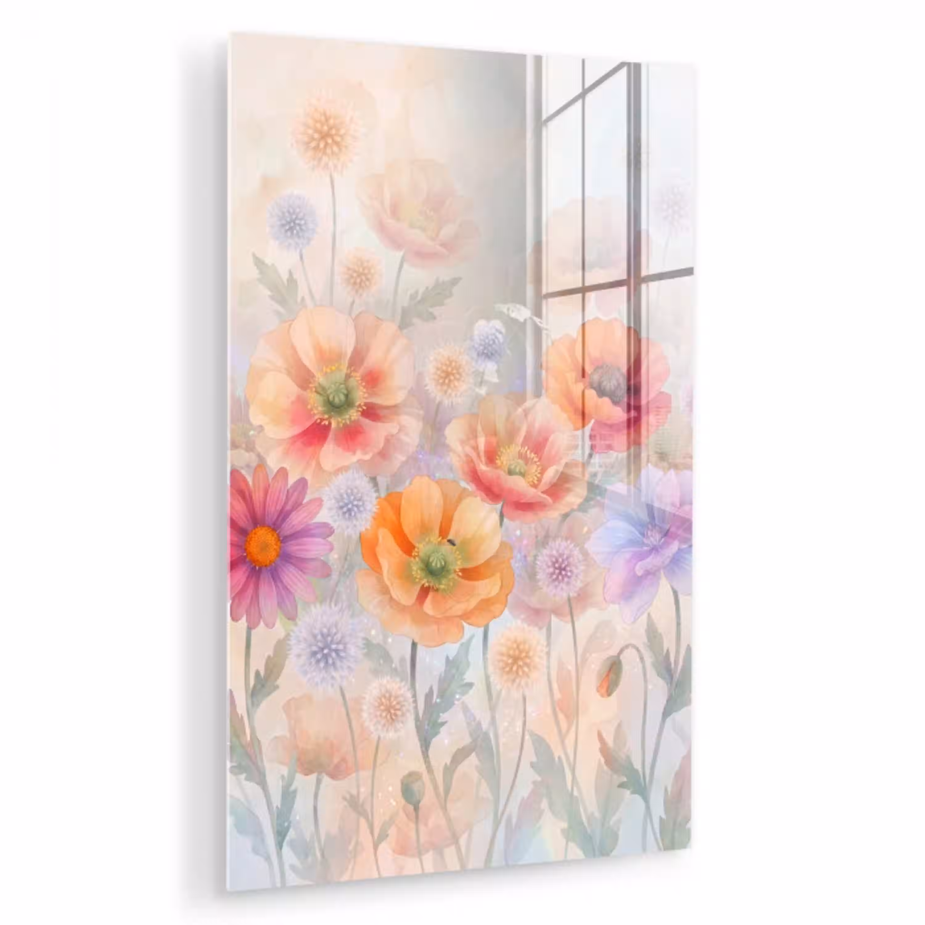 Bloemen - Aquarel - Natuur - Modern - Kleurrijk plexiglas 5mm klein -zzzproduct_nieuw