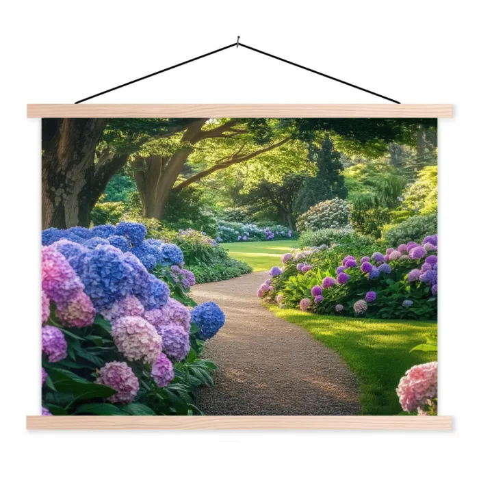 Hortensia- Park - Pad textielposter latten blank klein -3d