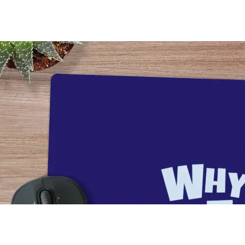 Blauw - Why not - Minimalistisch muismat rubber klein -closeup