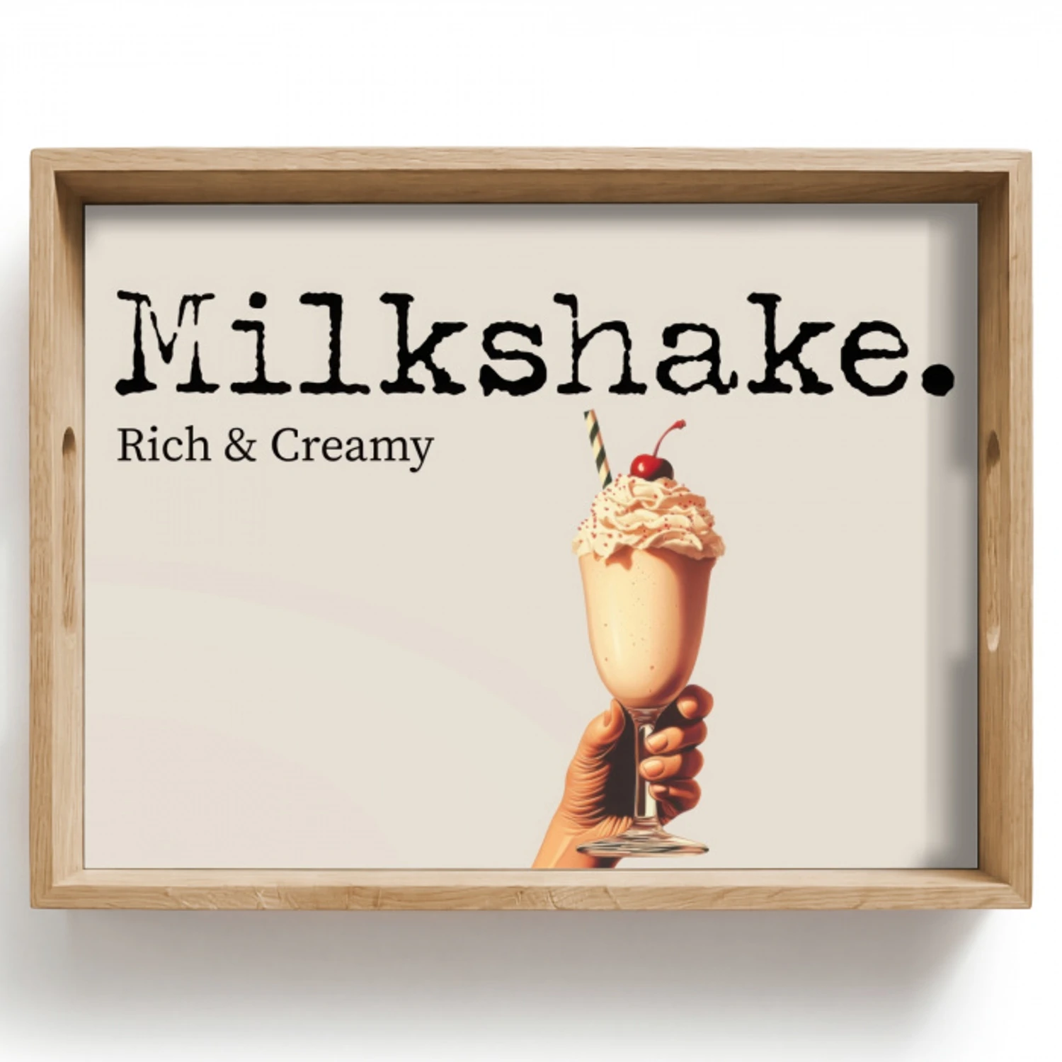 Milkshake - Kers - Rietje Dienblad Rechthoek middel -z3d_shopping