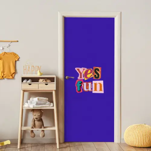 Yes fun - Kleurrijk - Collage-stijl deurposter klein -sfeer4
