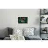 Roos - Bladeren - Dieprood Muursticker klein -slaapkamer