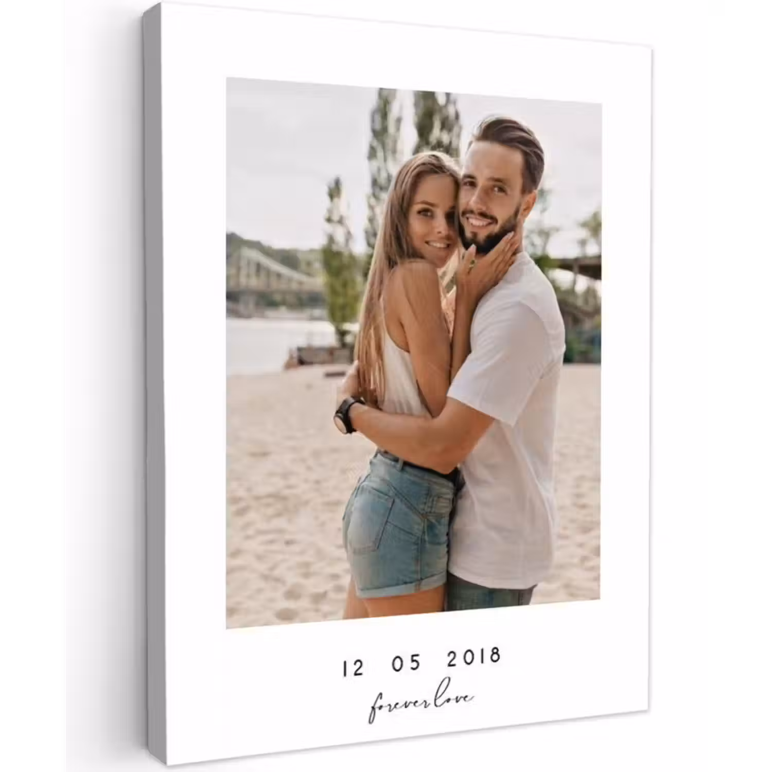 Gepersonaliseerd canvas schilderij - Forever Love - Witte Border