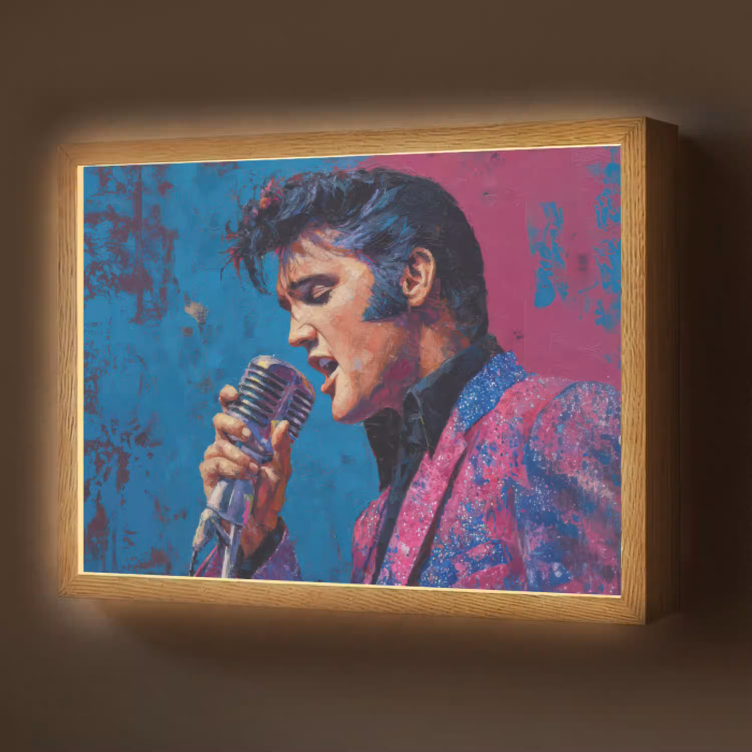 Zingende man - Glitterjas - Microfoon Light Box met batterij (Wandlamp) middel -z3d_website