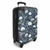Bloemen patroon blauw NBS - Handbagage koffer - Volwassenen Unisex middel -productfoto_3d