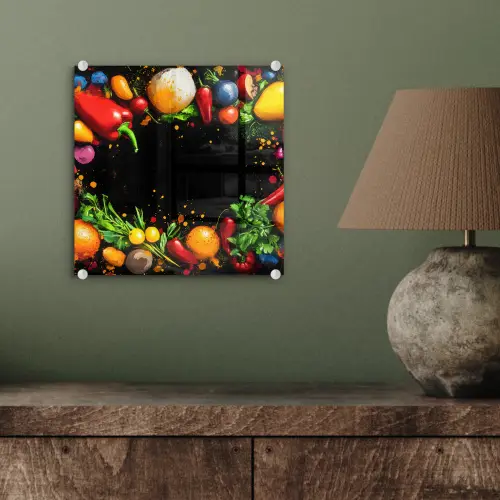 Groente - Graffiti - Kleurrijk - Koken - Abstract plexiglas 5mm klein -sfeer3