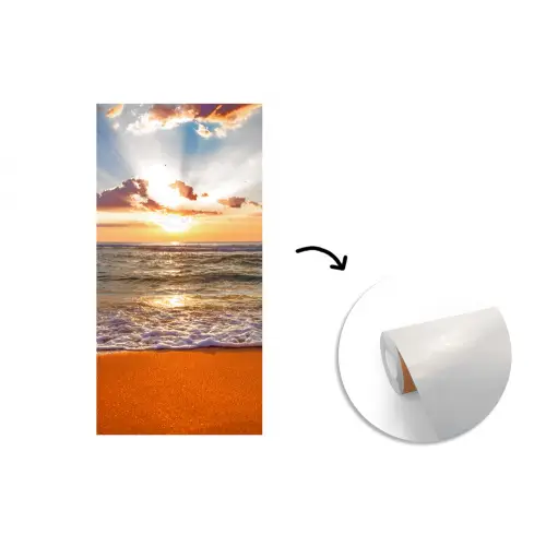 Strand - Zonsondergang - Zee - Wolken - Horizon fotobehang vinyl groot -3d
