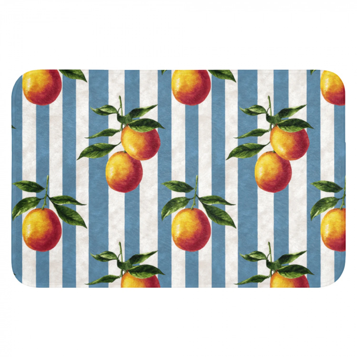 Strepen - Citroen - Blauw Badmat klein 997 -3d