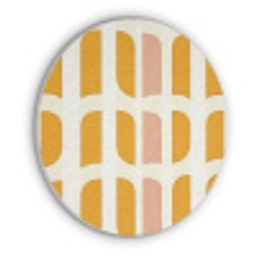 Geometrisch - Patroon - Geel - Roze Akoestische PET Vilt - Rond klein 838 -3d