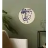 Minimalistisch - Lijnillustratie - Beige - Donkerblauw Wandcirkel behangsticker klein -sfeer2