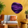 Golven - Abstract - Paars Wandcirkel Organisch Plexiglas middel -sfeer4