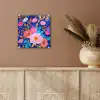 Bloemen - Blauw - Roze plexiglas 5mm klein -sfeer5