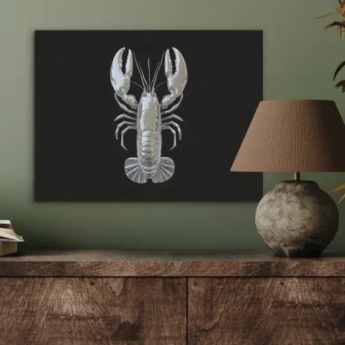 Kreeft - Zilver - Metallic - Luxe PET vilt klein -sfeer2