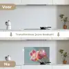 Tulpen - Roze - Stelen keuken achterwand spatscherm klein -voor_na_NL