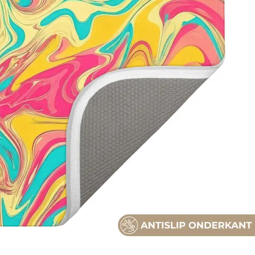 Geel - Roze - Blauw - Retro Badmat klein -USP_AntislipNL