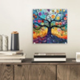 Kunst - Levensboom - Bloemen - Hippie plexiglas 5mm klein -sfeer1
