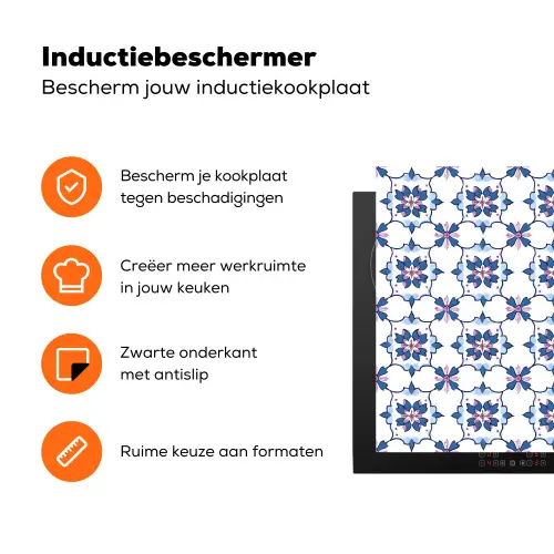 Modern - Patroon - Blauw - Roze Inductie beschermer vinyl 3mm klein 276 -zzzzzzz-td-ups
