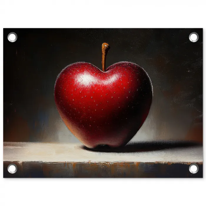 Apple - Hart - Rood tuinposter los doek klein -3d