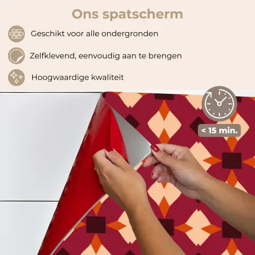 Retro - Patroon - Kleurrijk keuken achterwand spatscherm klein 900 -spatscherm_NL