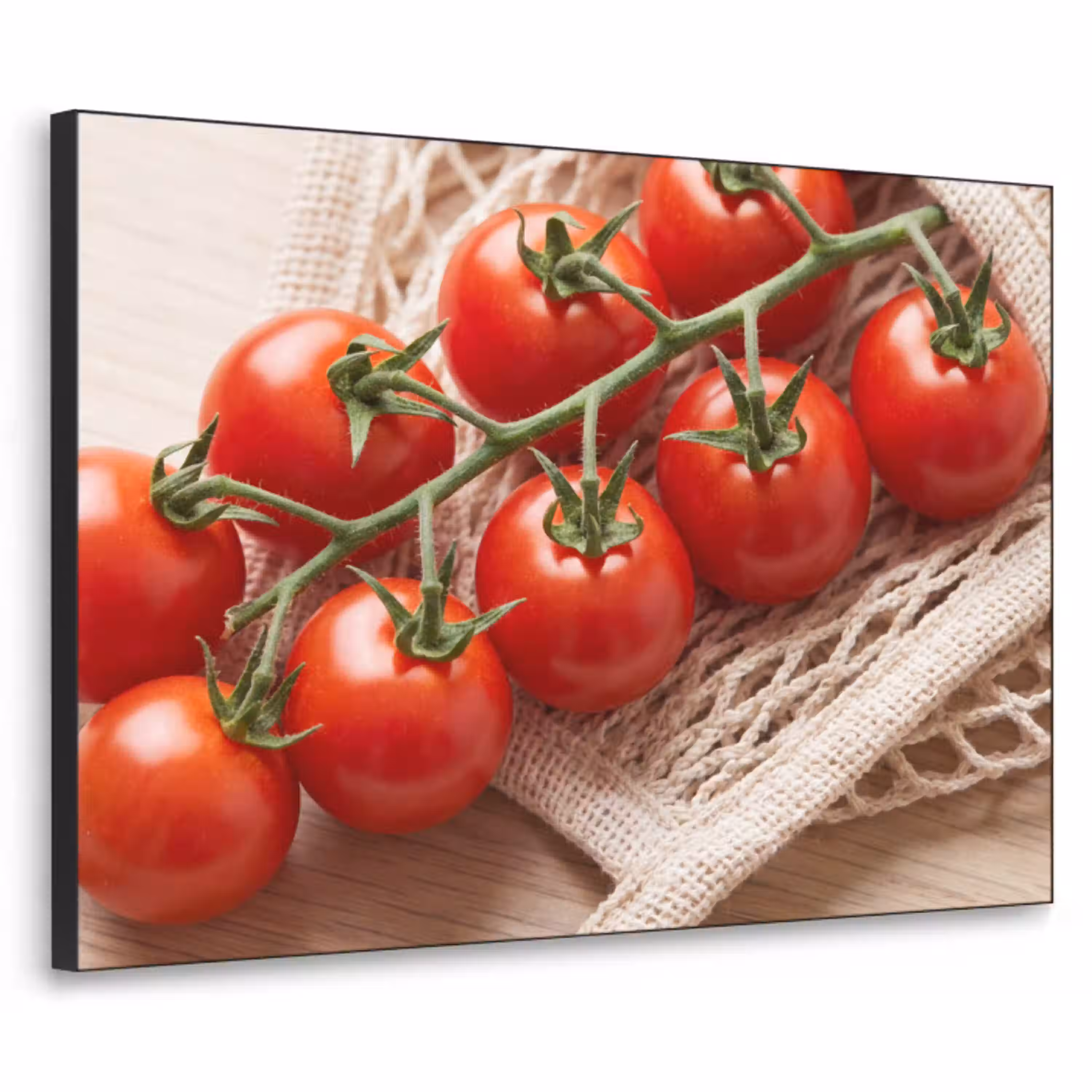 Tomaten - Vers - Eten Textielframe zwart klein -3d