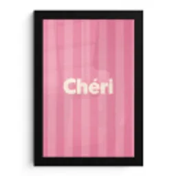 Gestreept - Roze - Chéri fotolijst zwart zonder passe partout klein -3d