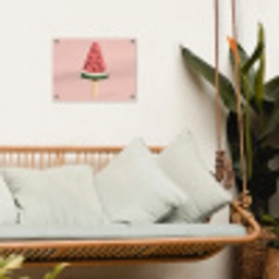 Watermeloen - Ijsje - Pitjes - Rood tuinposter los doek klein -sfeer7