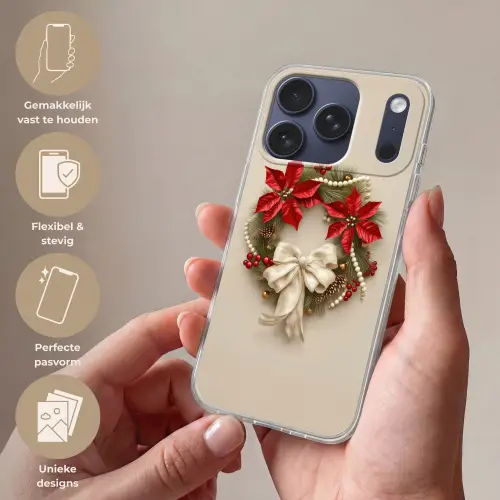 Deurkrans - Strik - Kerst - Rood - Groen Telefoonhoesje iPhone 17 Pro klein -sfeer3_NL