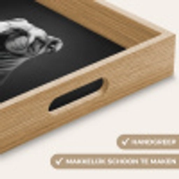 Buldog - Hond - Glas Dienblad Rechthoek middel -USP_HandgreepNL
