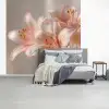 Lelies - Meeldraden - Roze - Wazig fotobehang vinyl groot -slaapkamer