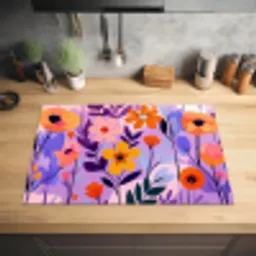 Bloemen - Kleurrijk - Bladeren Inductie beschermer vinyl 3mm klein -sfeer5