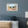 Doorkijk - Strand - Zee - Duinen - Zand - Water - Helmgras poster papier klein -sfeer2